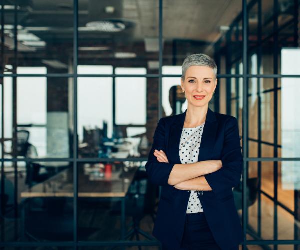 Businesswoman with arms crossed