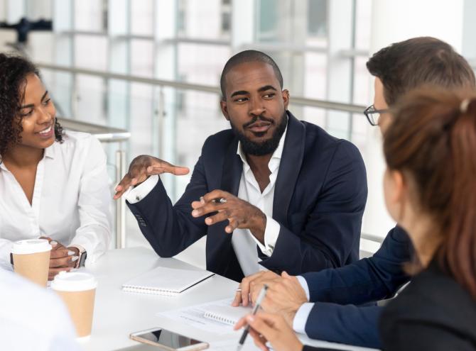 Group of business people meeting.