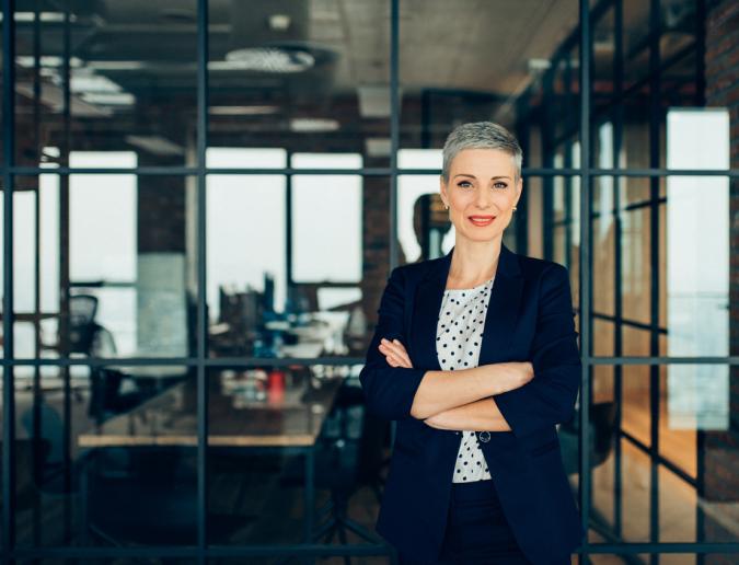 Businesswoman with arms crossed